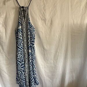 MOSSIMOBlue and White Geometric Print Dress